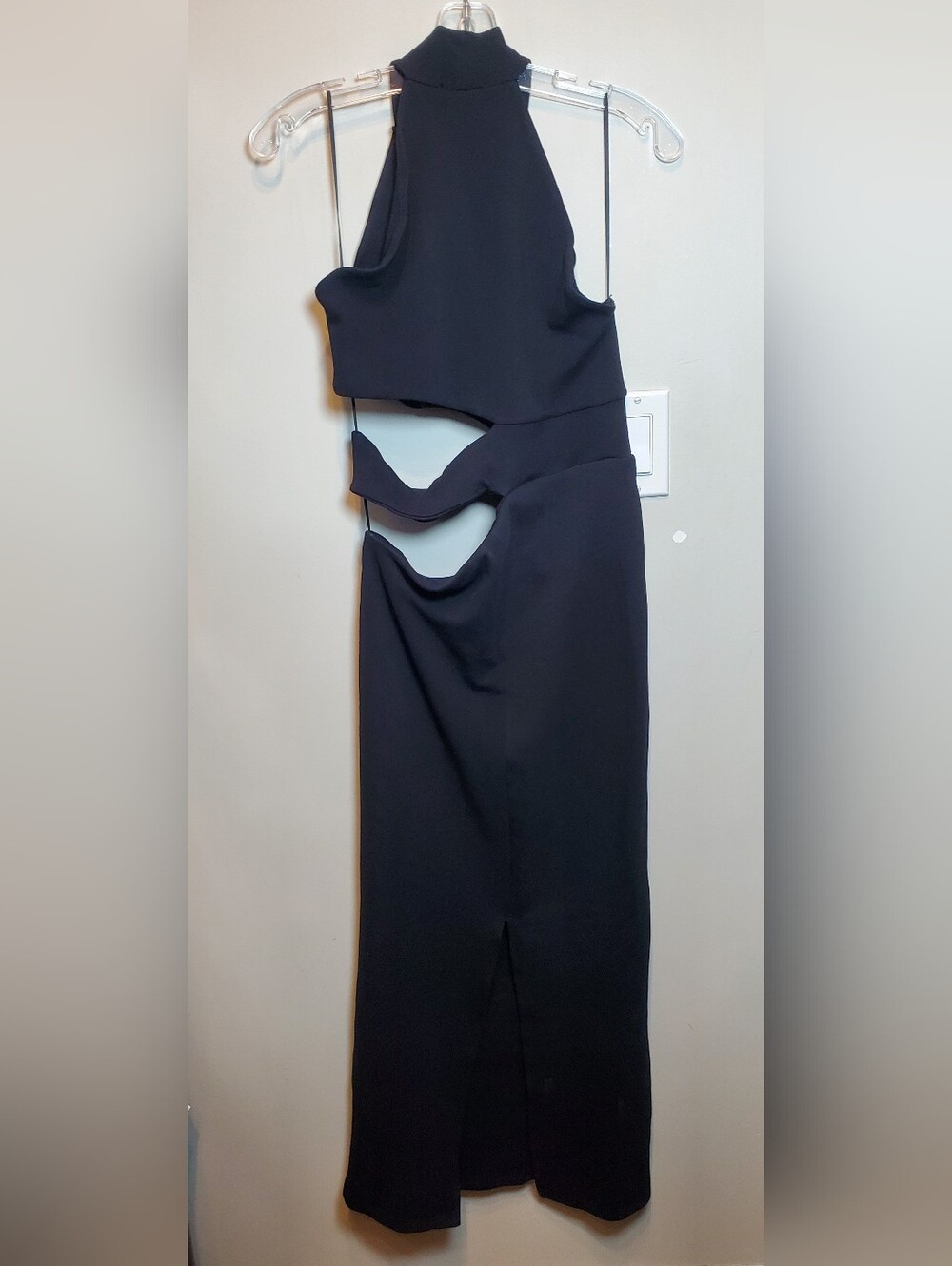 54. NWT - ZARA Black Fitted Cutout Maxi Dress - Picture 5 of 8